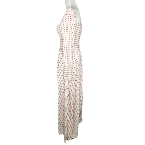 Vintage 60s 70s Rare Denise Are Here Tulip Print Elastic Ruched Maxi Dress Small - Picture 4 of 11